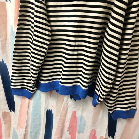 NWOT We the Free / Free People Classic Striped Oversized Crewneck in Black Combo - Picture 6 of 13